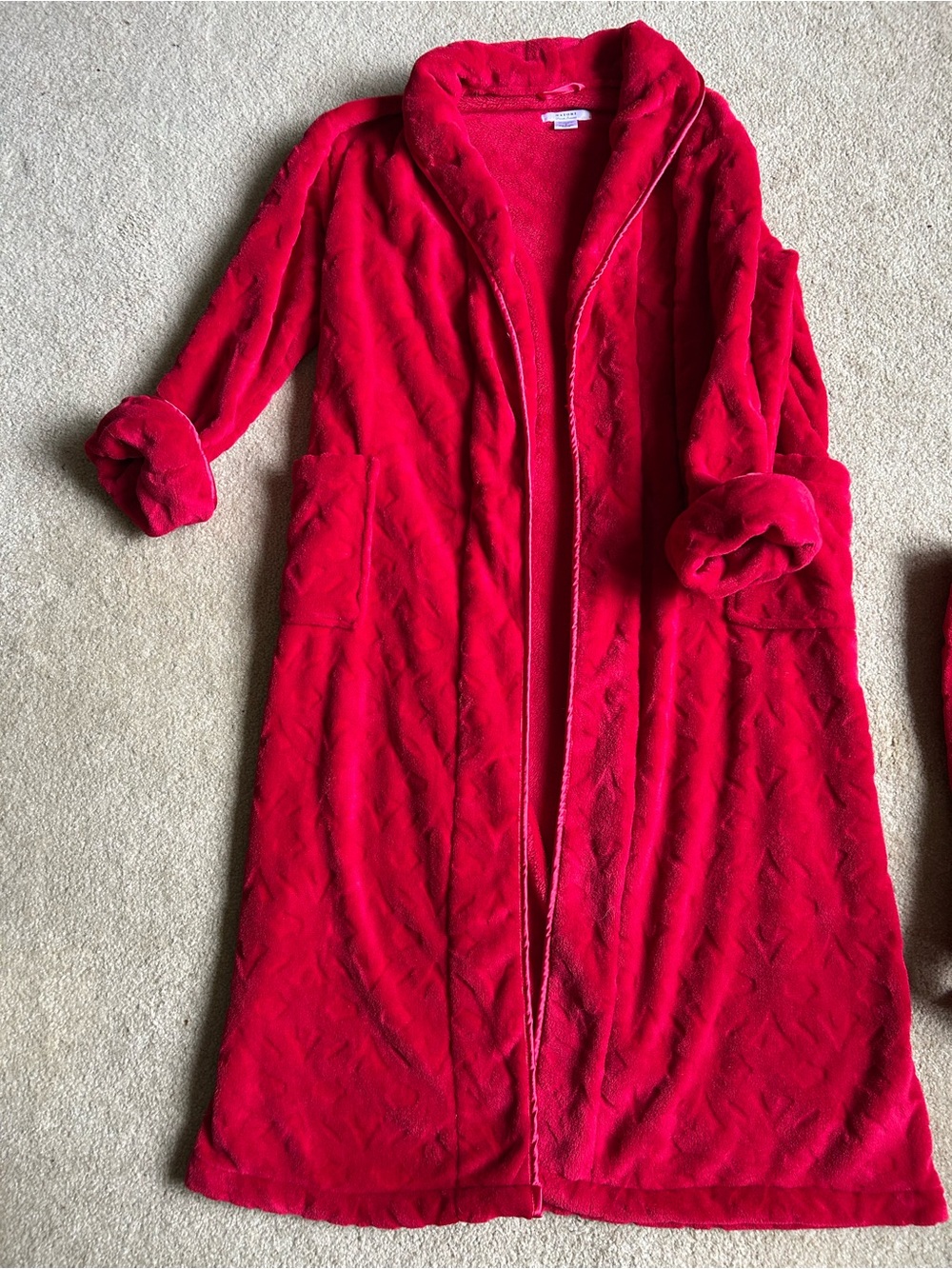 Natori Red Plush Long Robe